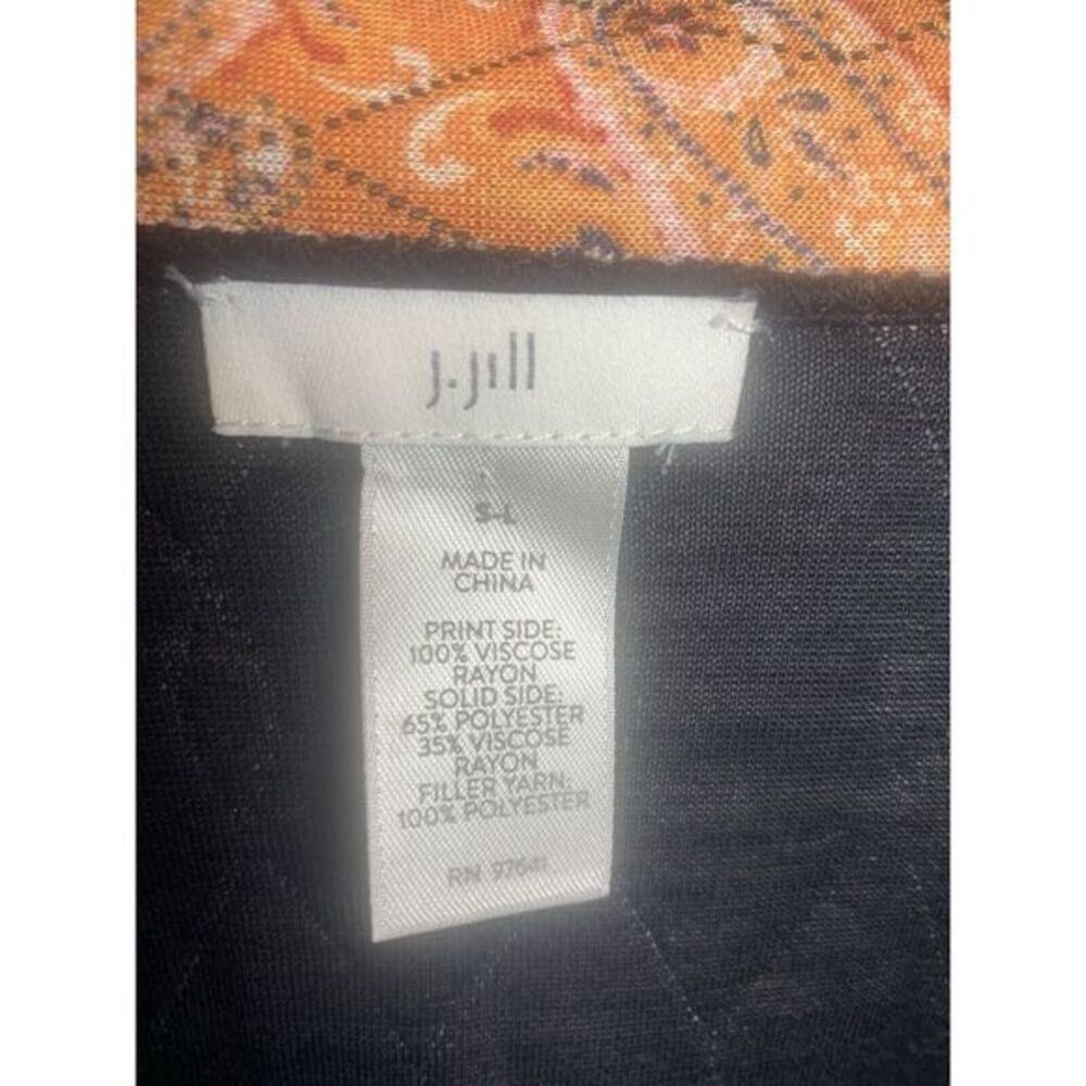 J Jill Belted Quilted Ruana Jacket Kimono Size S-L Orange Paisley Belted - Picture 5 of 7
